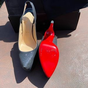 Christian Louboutin daffodil platform glitter pump